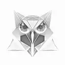 geometric owl tattoo design idea