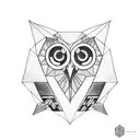 geometric owl tattoo design idea