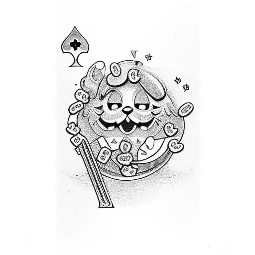 A deck of cards with lucky charms as the face cards tattoo design idea