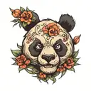 panda face tattoo design idea