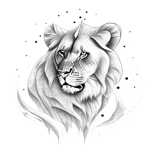 LEO LIONESS tattoo design idea