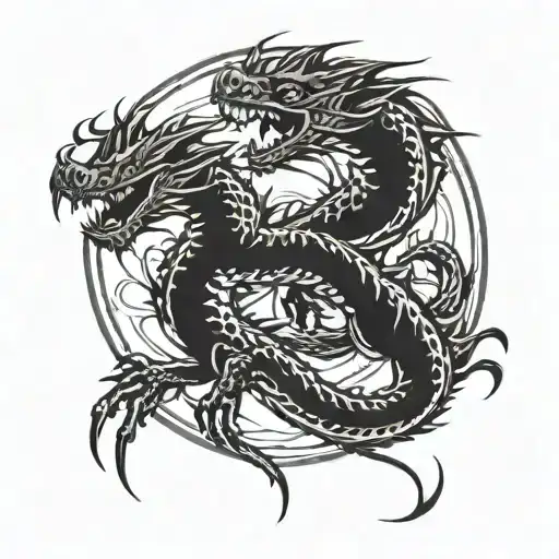 Combine elements of drifting racing and JDM style with a dragon motif tattoo design idea