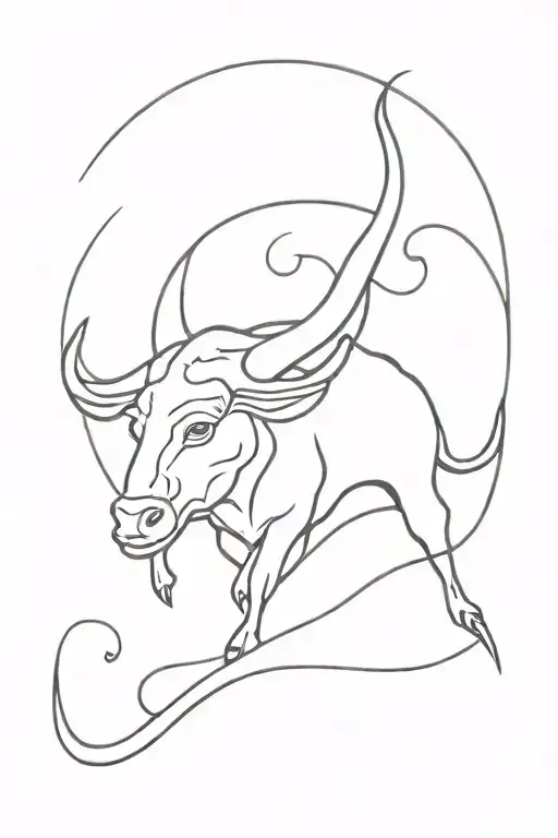 Taurus zodiac symbol tattoo design idea