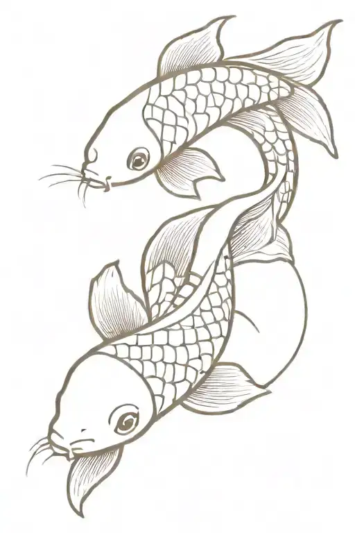 koi fish slithering around. as the design of the fish, use the pattern that tabby cats have on top of their head.  tattoo design idea