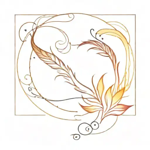 cornucopia italy red and yellow gradient smoke style tattoo design idea