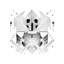 square head knight tattoo design idea