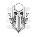 square head knight tattoo design idea