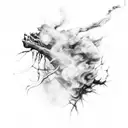 cracks fading into smoke tattoo design idea