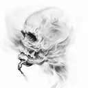 cracks fading into smoke tattoo design idea
