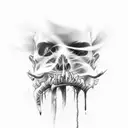 cracks fading into smoke tattoo design idea