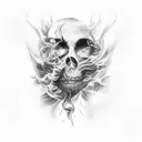 cracks fading into smoke tattoo design idea