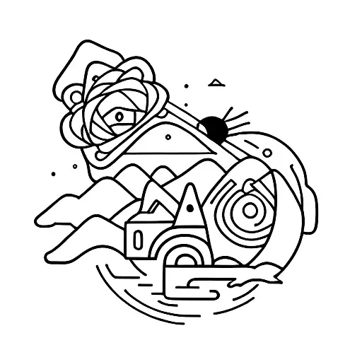 outdoor camping 4x4 tattoo design idea