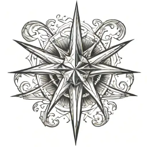 north star tattoo design idea
