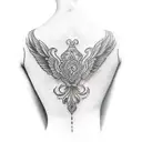 blessed written on neck simple  tattoo design idea