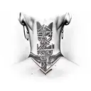 blessed written on neck simple  tattoo design idea