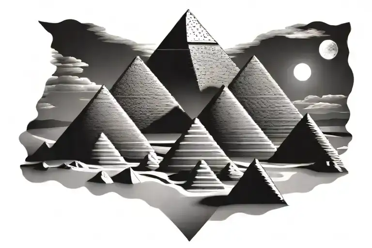 Pyramids in Egypt tattoo design idea