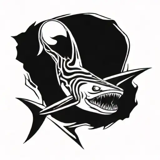 hammer head shark tattoo design idea