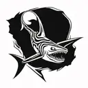 hammer head shark tattoo design idea