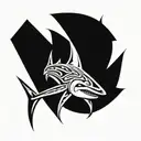 hammer head shark tattoo design idea