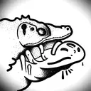 elevator with an alligator tattoo design idea