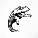 elevator with an alligator tattoo design idea