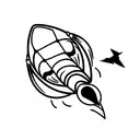 alien spaceship abducting a goose tattoo design idea