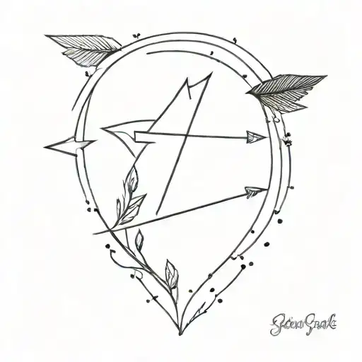 arrow and semicolon tattoo design idea