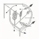 arrow and semicolon tattoo design idea