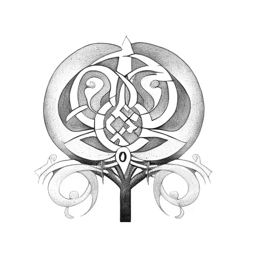 Family tree with initials A D M M M RA tattoo design idea