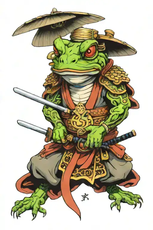 samurai toad design tattoo design idea