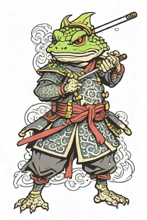samurai toad design tattoo design idea
