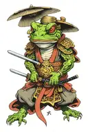 samurai toad design tattoo design idea