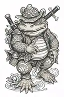 samurai toad design tattoo design idea