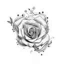 bite me words with trippy roses  tattoo design idea
