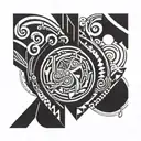 around bicep Name  AUVM tattoo design idea