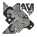 around bicep Name  AUVM tattoo design idea