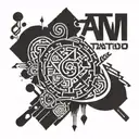 around bicep Name  AUVM tattoo design idea