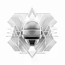 Daft Punk helmets, Barcode, Sounwave, Valknut symbol, tattoo sleeve tattoo design idea