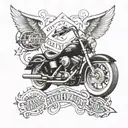 Harley Davidson motorcycle surrounded tattoo design idea