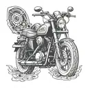 Harley Davidson motorcycle surrounded tattoo design idea