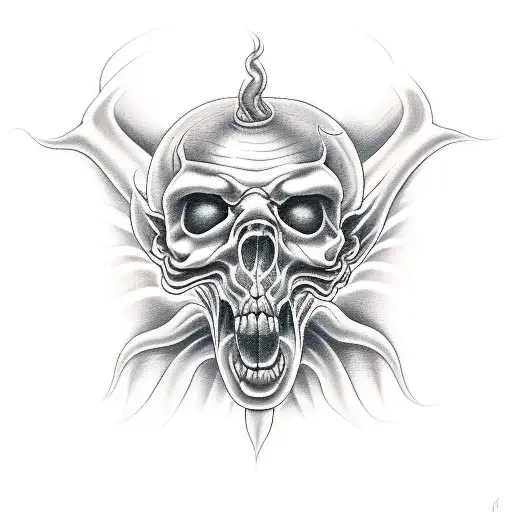devil fetus tattoo design idea
