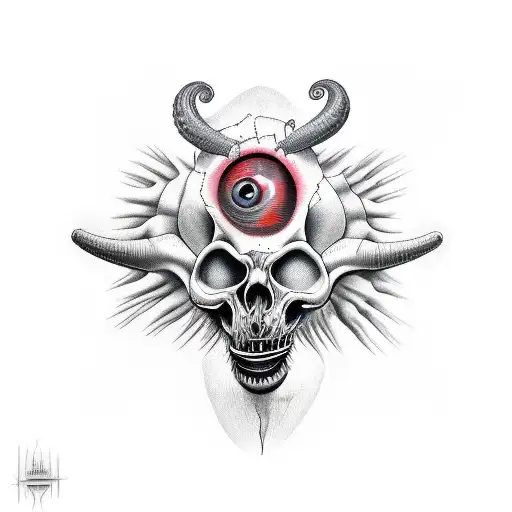 devil fetus tattoo design idea