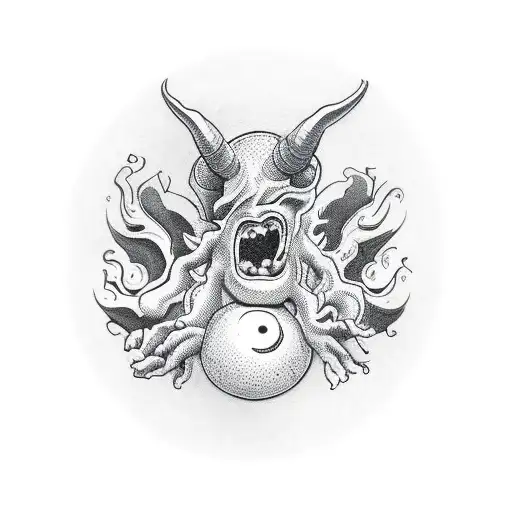 devil fetus tattoo design idea