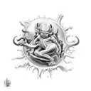 devil fetus tattoo design idea