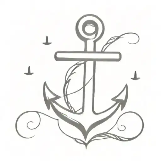 A minimalist anchor tattoo with a small Jesus cross incorporated, symbolizing your faith and dedication to your Navy service tattoo design idea
