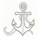 A minimalist anchor tattoo with a small Jesus cross incorporated, symbolizing your faith and dedication to your Navy service tattoo design idea