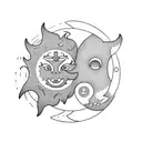 Sun and Moon tattoo design idea