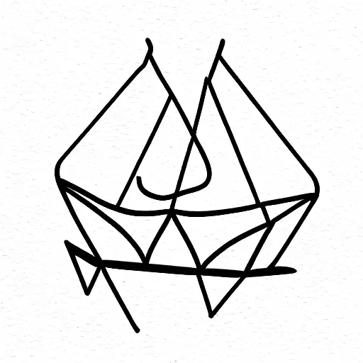 origami boat  tattoo design idea