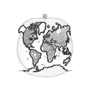 A blackwork tattoo of a world map, with each continent filled with intricate patterns inspired by the culture and history of that region tattoo design idea