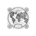 A blackwork tattoo of a world map, with each continent filled with intricate patterns inspired by the culture and history of that region tattoo design idea